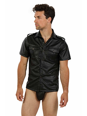 Mens Leatherlook Shirt - Fetish Top