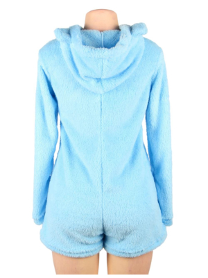 Winter Female Lamb Cashmere Hoodies Streetwear Pullover Women Blue