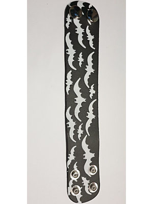HANDMADE BAT PRINT LEATHER WRISTBAND