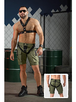 EnForce. Two-Sides Zippered Cargo Shorts
