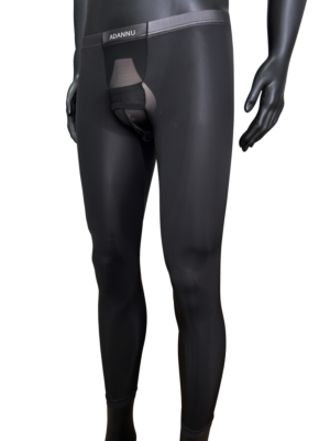 Men's Ultra-thin Transparent Breathable Sexy Leggings Black