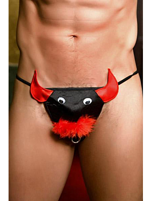 Bull Thong - Black & Red - OS