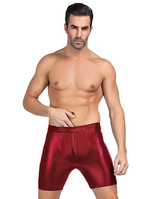 Burgundy wet look boxer briefs