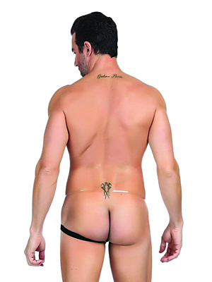 Assymetric black jockstrap