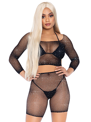 Crop top & Biker shorts - Black 