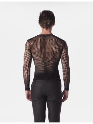 Barcode Berlin Fishnet Long Sleeve Capo Black