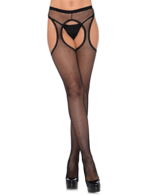 Leg Avenue Fishnet Suspender Hose Black