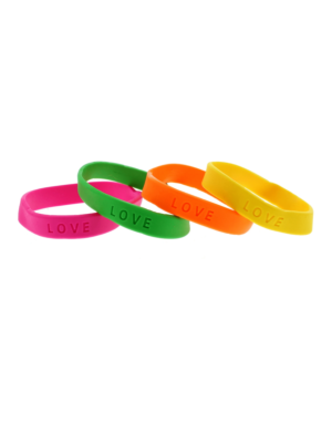Assorted Neon LOVE Silicon Bracelets