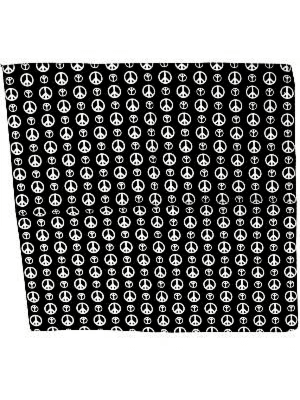 B/W Peace Cotton Bandanas 53cm x 53cm