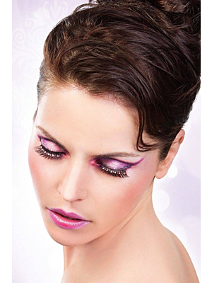Black-Red-White Rhinestone Eyelashes