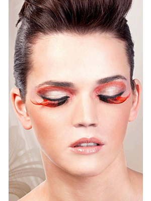 Brown-Red Feather Eyelashes