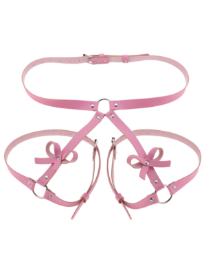 Pink Leather Bondage Chain Bondage Garter