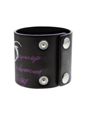 Multicolour Skull Print on Black PU Bracelets