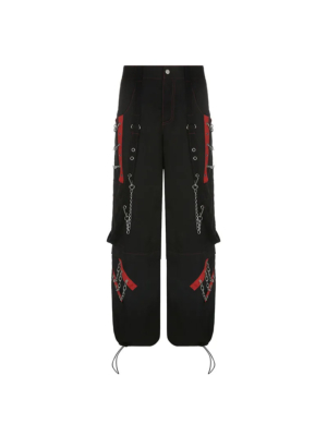 Women’s Gothic Style Casual Chain Pants
