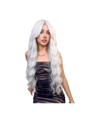Silver Long Curly Hair Wig 85cm
