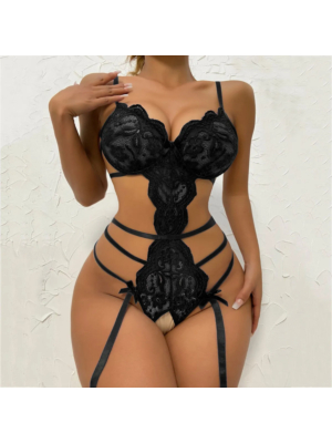 Sexy Lace Strap Backless Crotch-Free Lingerie Bodysuits