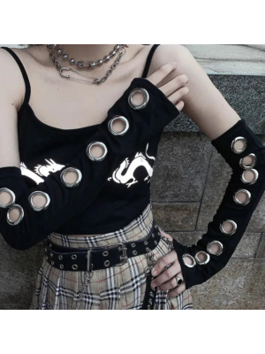Gothic Women Fashion Shirt Black os