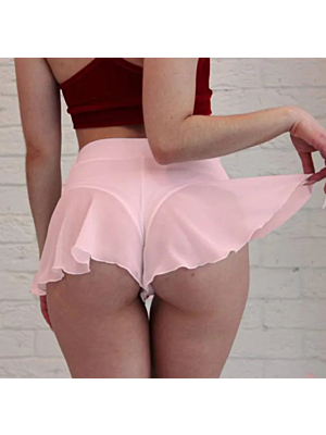 High Waist Sexy Mini Skirt Ruffled Pink