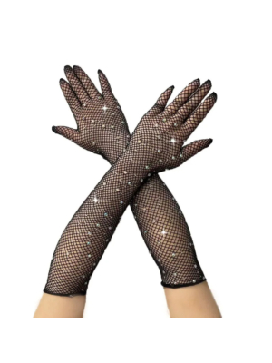 Sexy Black Mesh Elbow-Length Gloves 
