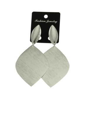 Silver Oval Disc Earrings