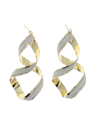 Large Glitter Spiral Earrings
