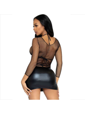 Elastane Long Sleeved Fishnet Shirt