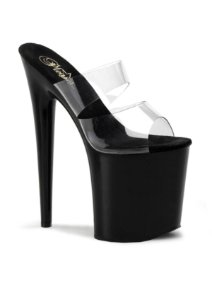  Platform High Heels FLAMINGO-802 - Clear/Black -39