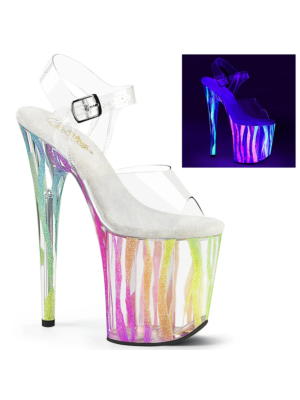 Pleaser Blacklight Reactive Neon Platform 20cm Flamingo-808RG
