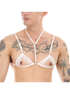 Gay Lace Bra Sexy Underwear White 