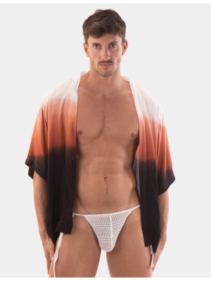 Barcode Berlin Kimono Foke - White-Brown-Black	