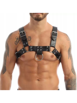 Leather Body Male Harness Chest Black