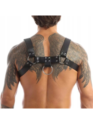 Leather Body Male Harness Chest Black