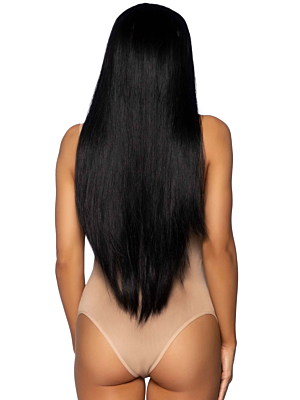 Long straight center part wig - Black