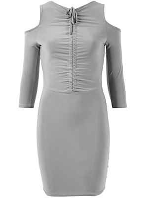 Ruched Skliny Dress grey
