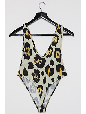 Leopard V-neck Bodysuit