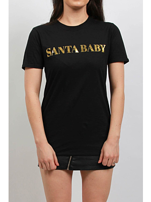 Christmas Santa Baby Foil Oversized T-shirt