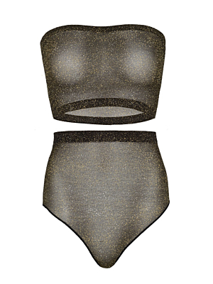 Lurex spandex top and panty - gold