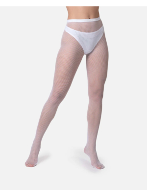 Mesh High Waist Pantyhose White os