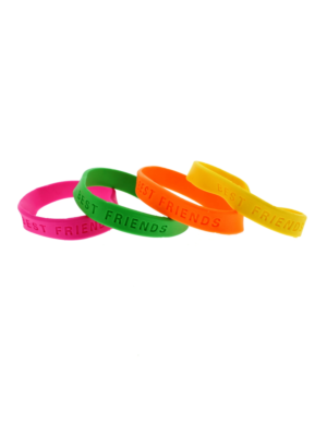 Assorted Neon BEST FRIENDS Silicon Bracelets