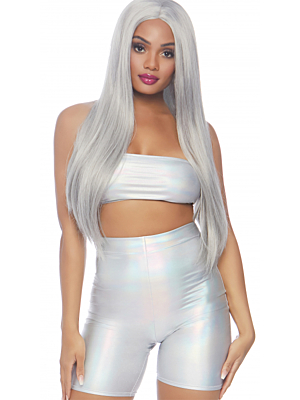 Holographic bandeau & shorts