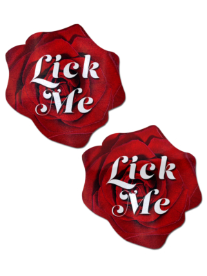 Red Blooming Rose "Lick Me" Nipple Pasties
