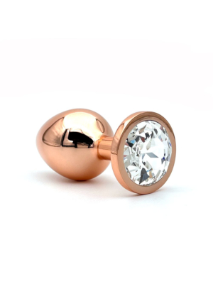 Rose Gold Anal Plug – Red Crystal Jewel Small