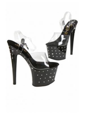 Open Vinyl & rhinestone Pumps S9134-CL 