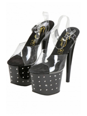 Open Vinyl & rhinestone Pumps S9134-CL 