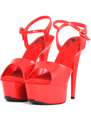 Red Patent Pump Sandals