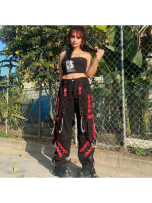 Women’s Gothic Style Casual Chain Pants