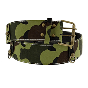 Wide Green Camouflage Belt with Rings