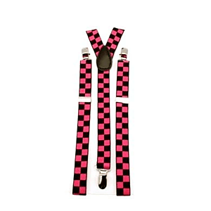 Black/ Pink Checkered 2.5cm Braces