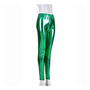 Green foil leggings