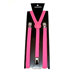 Neon Pink 1.5cm Plain Braces